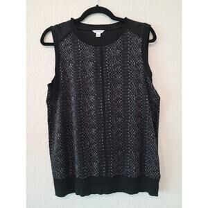 Calvin Klein Snake Print Black Gray Sleeveless Top Blouse M
